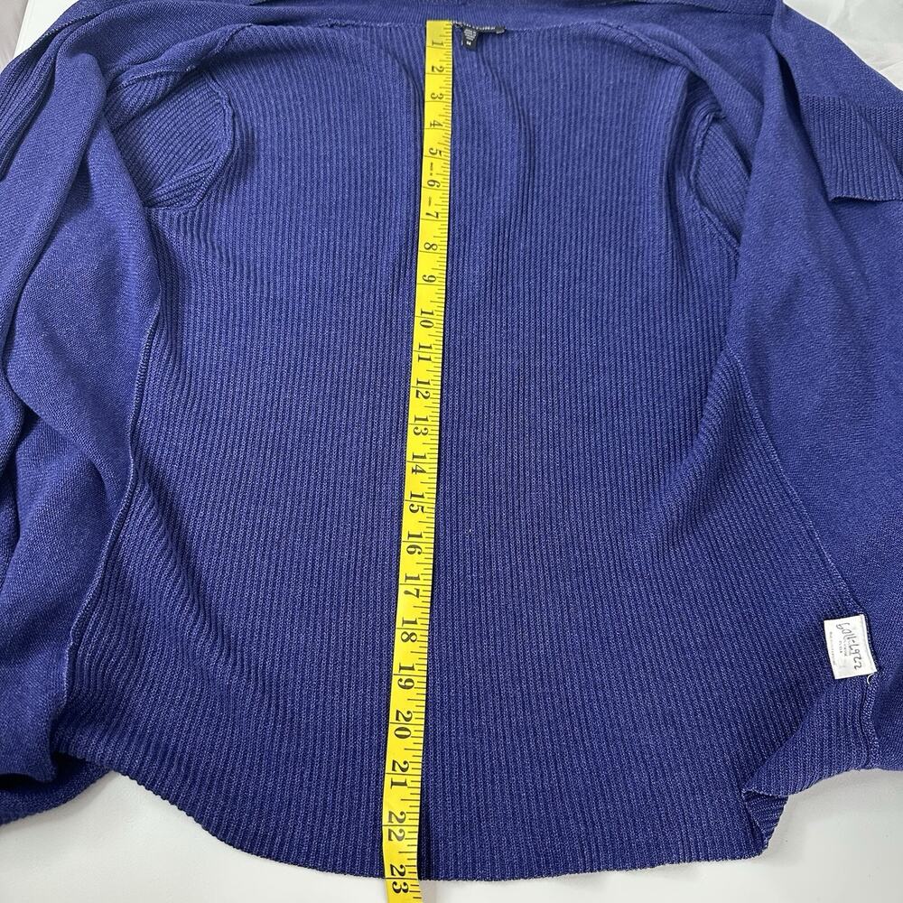 Eileen Fisher Sweater Womens Medium Purple Cardigan Drapey Silk Blend Asymmetric - Picture 10 of 12